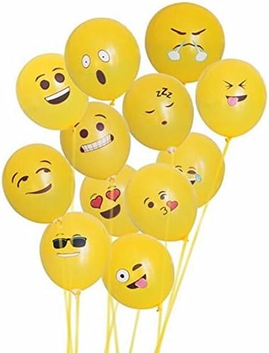 Emoji Universe Series One: Emoji Smiley Face Latex Balloons, 100-Pack