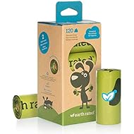 Earth Rated Dog Poop Bags, Extra Thick and Strong Poop Bags for Dogs, Guaranteed Leak-Proof, 15 Doggy Bags Per Roll, Each Dog Poop Bag Measures 9 x 13 Inches (120 Bags, 8 Rolls, Unscented)