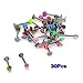 Sonline 30 Assorted 316 Steel Acrylic Ball Labret Lip Bar Ring