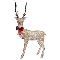 CC Christmas Decor 86" Twinkling Lighted LED Standing Elk - Warm White LED Lights