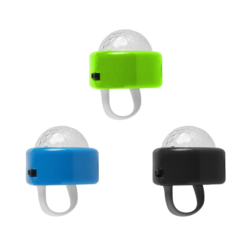 Tiardey 3pcs LED Flash Finger Rings Light - Favors Light-up Rings for Christmas/Halloween Party,Bar Party Ballroom Concert Running etc.