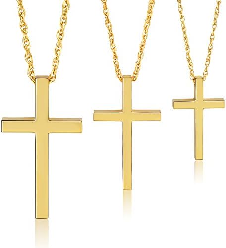 XIUDA Sturdy Cross Pendant Necklace for Men with Adjustable Chain, Husband Gift Boyfriend Gift, Wife Gift, Dad Gift, Men Gift