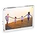 HESIN Acrylic Photo Frame 5 by 7 inch Double Sided Frameless Picture Frame Magnetic Acrylic Block Desktop Photo Display Holder with Gift Box Package Thickness 12+12mm (5
