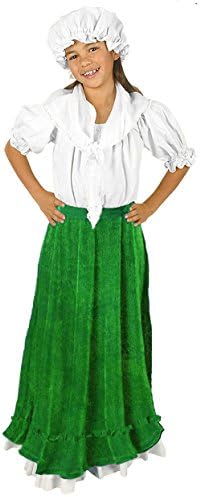 Molly Pitcher Patriotic Costume with Green Skirt (Small 7-8)