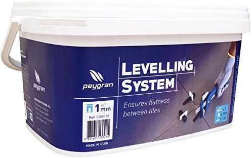 1/32"- 1mm Peygran Tile Leveling System Kit: 100 Clips/Spacers + 100 Wedges + Pliers/Tool in a Heavy Duty Bucket. World's Strongest and Complete Product for lippage-Free Tile Installation