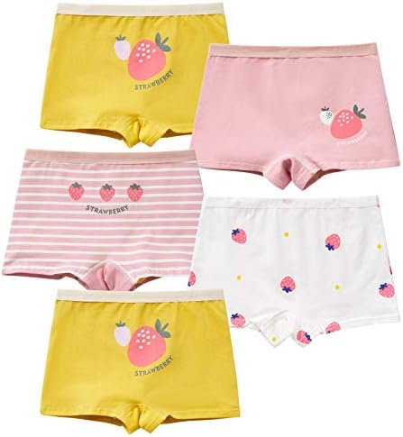 MiSense 5 Pack Ladies Underwear Cotton Panties Woman’s Briefs Kids Lingerie for 2-11 Years