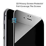 Vintar [3D Full Coverage] Anti-Spy iPhone 8 / 7 Privacy Screen Protector, 9H Tempered Glass Screen Protector, (Black)