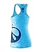 Paddleboard Burnout Racerback Tank Top: Peace, Love, SUP: Born of Water Apparel - Tahiti Blue - S