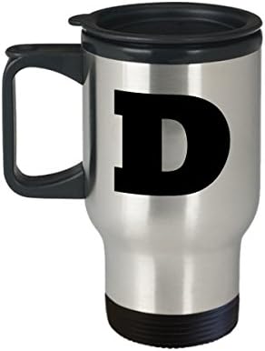 Letter D Travel Mug - Initial D Coffee Mug - Gift Ideas Him Her Friends Family - Birthday Christmas Graduation Promotion Anniversary