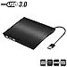 External DVD Drive USB 3.0 Slim Portable External DVD CD Drive,External CD DVD +/-RW Writer/Burner/Rewriter /DVD CD ROM Drive for Apple Macbook Air Pro PC Laptop/Desktops Win10 and Win 8 Black