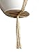 4 Legs Macrame Natural Jute and Cotton Rope Plant Hanger &Holder and Metal Ring, 52-inches Length (Without The White Pot) (Jute-Brown)