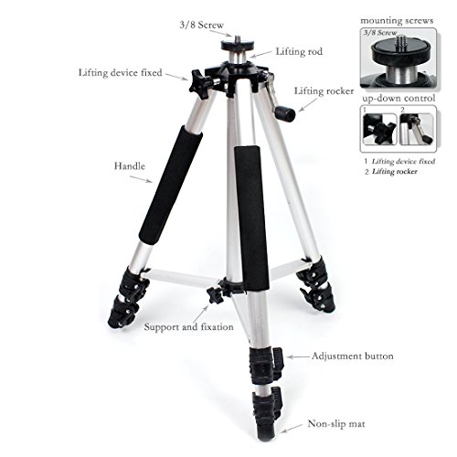 Drsn Universal Aluminum Tripod Projector Stand Laptop Tripod Stand Computer Laptop DJ Equipment Holder Mount Height Adjustable for Stage or Studio Use with Plate and Carrying Bag