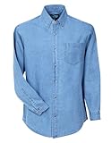 Tri-Mountain Men's 100% Cotton Denim Heavyweight Stonewashed Shirt