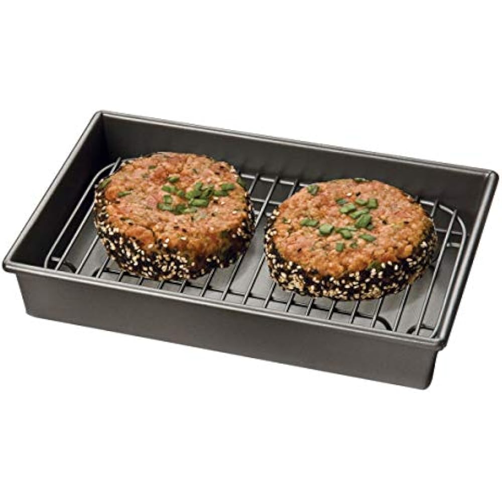 Metallic 26639 Petite Roast Pan W/ Rack Grey 10Inchby7Inch Chicago