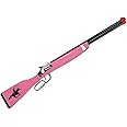 PARRIS CLASSIC QUALITY TOYS EST. 1936 Cowgirl Saddle Rifle, Silver Plated Lever Action, Pink Wood Stock, Die-Cast Mechanism, Fun Play Action Toy