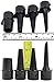 Isokinetics Inc. Brand Exercise Ball Air Pump - Black - Heavy Duty - Pumps on Up and Down Strokes - Multiple Nozzles to Work on All Inflatables