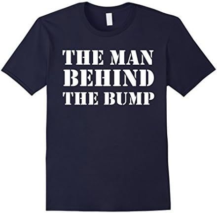 Men's THE MAN BEHIND THE BUMP: Pregnancy Shirt for the Dad 2XL Navy