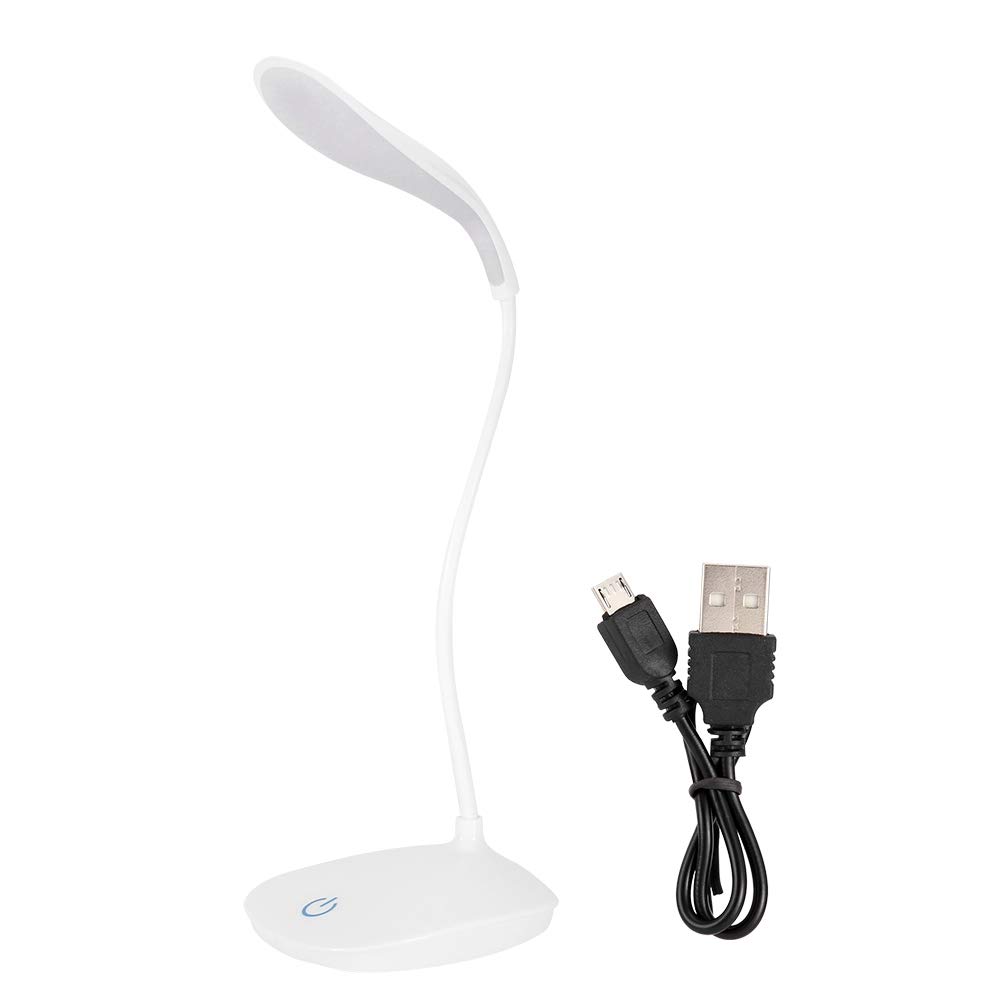 cigemay Curved Neck LED Lamp,Rechargeable LED Lamp,Bedroom Reading Table Lamp,USB Rechargeable Table Lamp,Three-Level Dimmable High Brightness,Low energy Consumption