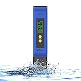 Newdy Digital PH Meter Tester for Water Quality, Food, Aquarium, Pool & Hydroponics,0.01/High Accuracy +/- 0.05 and 0.00-14.00 Measurement Range, Large LCD Display Battery Included -Blue