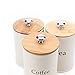 Hot Sale X022 Set of 3 Metal Food Storage Tin Canister/Jar/kitchen Containers/Home Gift with Bamboo Lid