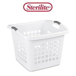 Image of 1.75 Bu. Laundry Basket - White-Sterilite
