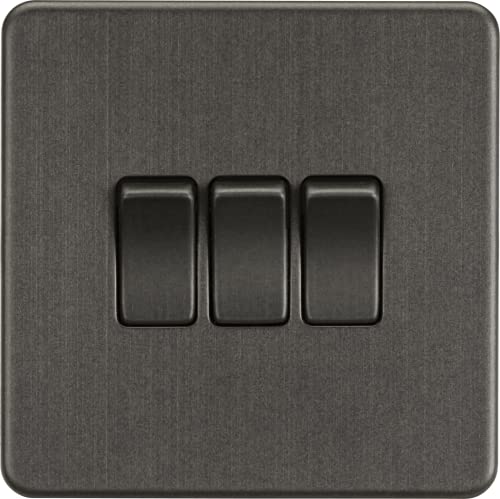Schraubenloser 10AX 3G 2-Wege-Schalter, Anthrazit