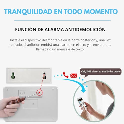 Clicklife - Kit Alarma WiFi Sistema de Seguridad Inalambrica para Casa y Negocio con App Celular, Compatible con Google y Alexa Notificaciobnes en Tiempo Real (10 Sensores, Control de 100 Zonas)