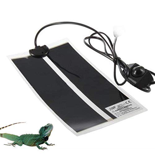 AUOKER Reptile Heating Pad with Temperature Control, Adjustable 20 W Heat Mat for Reptiles