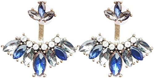 Mina Jeweled Marquis Blooming Cluster Pear Teardrop CZ Ear Jacket Earring