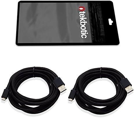 tekbotic PunchFlow+ Micro USB cable Braided 10ft black - USB 3.0 Durable 24 AWG for Xbox One controller USB, PS4 controller charger cable, and Android data transfer + charging cord