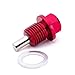 Magnetic Oil Drain Plug Magnetic Sump Drain Nut Oil Drain Bolt (20x1.5, Red)