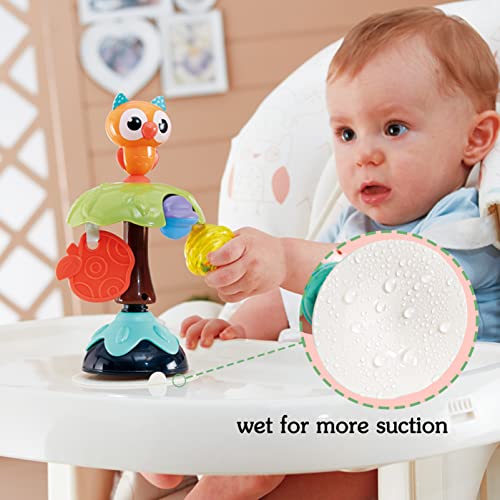 Hrewrva Baby High Chair Toy with Suction Cups,Baby Rattles Toy Set,Interactive Development Tray