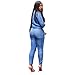 Elevin(TM) Women Cowboy Denim Casual Deep V-Neck Bandage Elastic Waist Jumpsuits (XL)