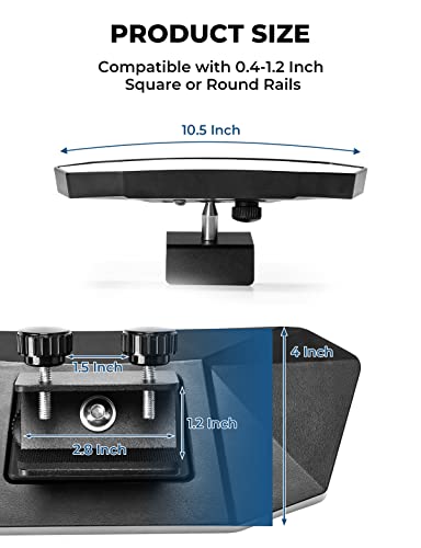 KEMIMOTO Marine Boat Mirror, 10.5 in x 4 in, Universal Rear View | Upgraded Size, For Ski Boats Pontoon Boats, Water Skiing Sport Wakeboarding Surfing