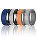 OLLSDIRE Silicone Wedding Ring for Men Rubber Wedding Band, Mens Rings Soft Wear，Non-Toxic Non- Allergy, Flexible DIY Combination 4Pack with 8 Colour and Gift Box (10#-19.8mm)