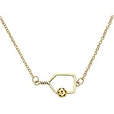 born to rally Gold Pickleball Paddle Pendant Necklace, Pickleball Jewelry Gifts for Women Players