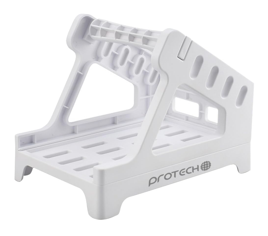 PROTECH® Label Holder for Thermal Label Roll and Fanfold Labels, Label Dispenser for 6x4 Labels, Thermal Label Printer Accessory, Thermal Label Holder for Desktop Label Printer (White)