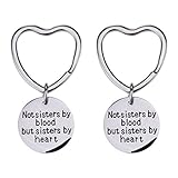 Meolin 2 Pack Not Sisters By Blood But Sisters By Heart Good Friends Keychain Friendship Gift