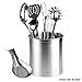 Kitchen Helper Bundles - Jumbo Stainless Steel Huge Capacity Utensil Holder with Weighted Based and Spoon Rest by Cuisinework