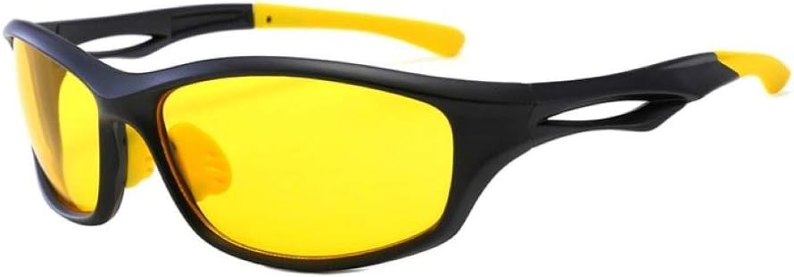Red Benko Polarized uv protection Sports Sunglasses for men's/womens Cycling/bike/biking/mountain bike(mtb) fishing golf motorcycle bicycle running sport polarized glasses for men/women (Black/Yellow)