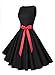 Anni Coco Women's Classic 1950s Vintage Hepburn Dresses Black XX-Large