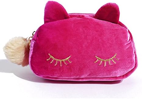 Caolator Trousse De Maquillage Voyage En Peluche Chat Poche Boite Trousse Pochette A Crayons Regles Cosmetique Maquillage En Fermeture Eclair Rose Rouge Amazon Fr Bagages