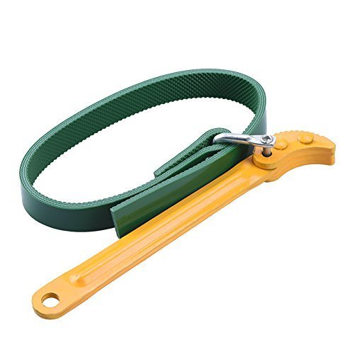 TOOLTOO Strap Wrench, Adjustable Rubber Strap Wrench / Filter Opener wrench for Opening Filter, Pipe and Tin, Yellow and Green