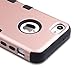 ULAK iPhone 5C Case, iPhone 5C Kids Case, Heavy Duty Shockproof Soft Silicone Rubber Hard Plastic Hybrid Protection Kidproof High Impact Case Cover for Apple iPhone 5C-Rose Gold/Black