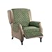 Collections Etc Reversible Quilted Furniture Protector Cover, Olive/Sage, Recliner