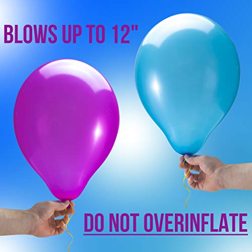 Prextex 1200 Party Balloons 12 Inch 10 Assorted Rainbow Colors Extra