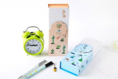 2 Pack Pencil Holders, Magnoloran Multifunctional Cardboard Stationery Shape-shifting Pencil Box Paperboard Storage Case Pencil Organizer with Mirror for School & Office Use