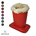 Plush Lined Eyeglass Holder Stand | Glasses Holder Case For Desk And Night Stand | Safely Protects And Stores Eyewear, iPhones And Supplies | Red