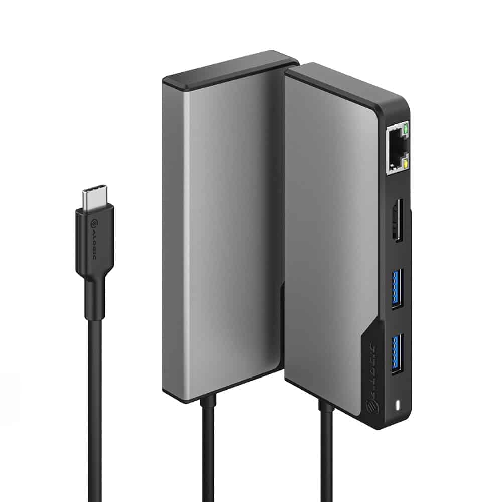 ALOGIC USB-C Fusion ALPHA 5-in-1 Hub V2-2 x USB-A 3.1 Gen 1, 1 x USB-C 3.1 Gen 1 & 100WPD, 1 x HDMI 4K@60Hz, and 1 x Gigabit Ethernet