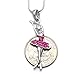 SoulBreezeCollection Light Pink Dancing Ballerina Dancer Ballet Pendant Necklace Charm (Hot Pink)